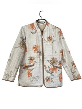 Floral Quilted Lightweight Bomber Jacket